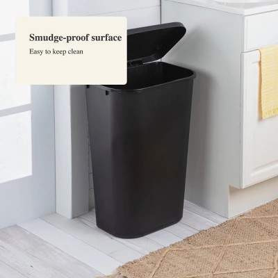 11.3gal Lift Top Waste Basket Black - Brightroom™: Kitchen Trash Can, Fingerprint-Resistant, Indoor Trash Bin 5 11.3gal Lift Top Waste Basket Black - Brightroom™: Kitchen Trash Can, Fingerprint-Resistant, Indoor Trash Bin - Image 3