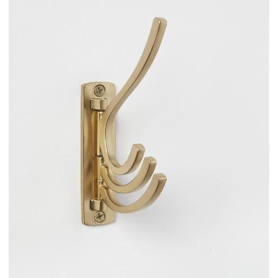 Modern Octopus Multi Swivel Hook Gold - Brightroom™: Swinging Wall Towel Hook, Gold Plated, Cast Aluminum, 15lb Capacity 5 Modern Octopus Multi Swivel Hook Gold - Brightroom™: Swinging Wall Towel Hook, Gold Plated, Cast Aluminum, 15lb Capacity - Image 3
