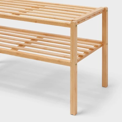 2 Tier Stackable Bamboo Shoe Rack - Brightroom™ 4 2 Tier Stackable Bamboo Shoe Rack - Brightroom™ - Image 2