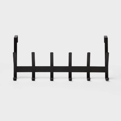 Over The Door 6 Hook - Black - Brightroom™ 4 Over The Door 6 Hook - Black - Brightroom™ - Image 2