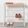 4 Tier Shoe Rack White Metal With Natural Wood - Brightroom™ 1 4 Tier Shoe Rack White Metal With Natural Wood - Brightroom™ -Brightroom GUEST 6093b851 f8d2 4adb ad7f 97aefd41c9b2