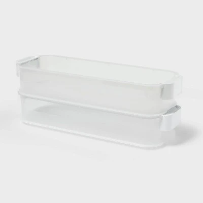 Click In Place 3qt Shallow Slim Plastic Storage Bin For Home And Office Organization Green Tint - Brightroom™ 5 Click In Place 3qt Shallow Slim Plastic Storage Bin For Home And Office Organization Green Tint - Brightroom™ - Image 3