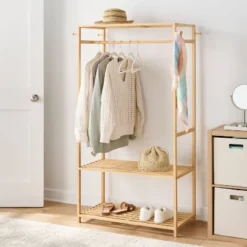 Bamboo Garment Rack With Shelving - Brightroomâ„¢