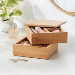 6" X 6" X 4" Square Swivel Hinge Bamboo Countertop Organizer - Brightroomâ„¢