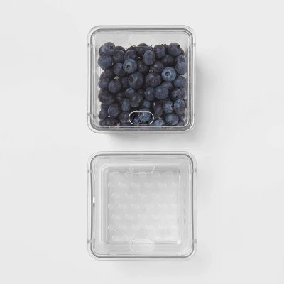 2pk Small Produce Bin Fridge Bin With Lid - Brightroom™: Refrigerator Organizers, Stackable Kitchen Storage 4 2pk Small Produce Bin Fridge Bin With Lid - Brightroom™: Refrigerator Organizers, Stackable Kitchen Storage - Image 2