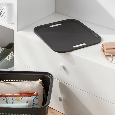 Decorative Plastic Lid Black - Brightroom™: Storage Bin Lid, Universal Placement, Cut-Out Handles, 14.72"x12.52" 3 Decorative Plastic Lid Black - Brightroom™: Storage Bin Lid, Universal Placement, Cut-Out Handles, 14.72"x12.52"