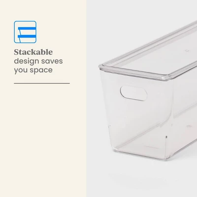 5L Stacking Clear Bin With Lid - Brightroom™: PET, Stackable, Universal Storage, Handles, 13.77" X 5.11" 5 5L Stacking Clear Bin With Lid - Brightroom™: PET, Stackable, Universal Storage, Handles, 13.77" X 5.11" - Image 3