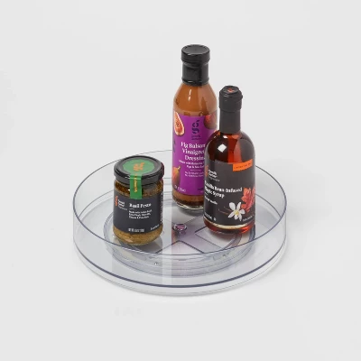 11" Low Plastic Lazy Susan Turn Table Clear - Brightroom™: Kitchen Cabinet Organizer, Polyethylene, Stainless Steel 4 11" Low Plastic Lazy Susan Turn Table Clear - Brightroom™: Kitchen Cabinet Organizer, Polyethylene, Stainless Steel - Image 2