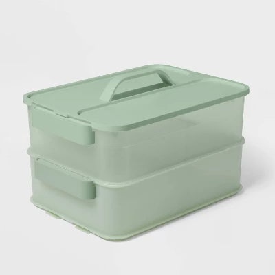 Click In Place 10qt Plastic Storage Bin For Home And Office Organization Green Tint - Brightroom™ 5 Click In Place 10qt Plastic Storage Bin For Home And Office Organization Green Tint - Brightroom™ - Image 3