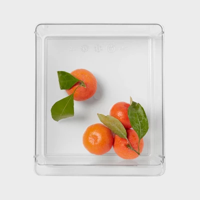 Medium Wide Fridge And Pantry Organizer Bin - Brightroom™: Clear Refrigerator Storage, Hand Wash, Freezer-Safe 3 Medium Wide Fridge And Pantry Organizer Bin - Brightroom™: Clear Refrigerator Storage, Hand Wash, Freezer-Safe