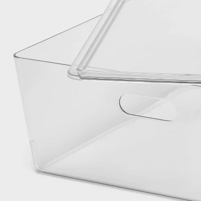 26L Stacking Clear Bin With Lid - Brightroom™: Plastic, Stackable, Universal Storage, 21.53" X 14.92" X 5.9" 4 26L Stacking Clear Bin With Lid - Brightroom™: Plastic, Stackable, Universal Storage, 21.53" X 14.92" X 5.9" - Image 2