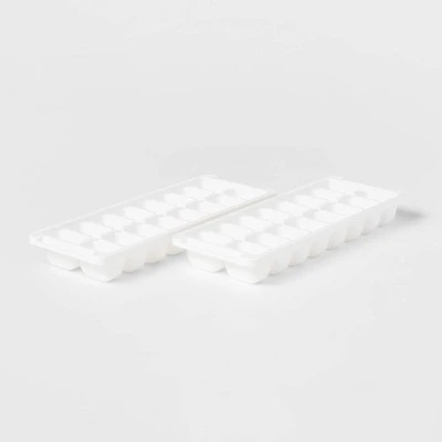 2pk Ice Cube Tray White - Brightroom™: Polypropylene, 16 Cavities, Dishwasher-Safe, Ice Molds For Freezer 5 2pk Ice Cube Tray White - Brightroom™: Polypropylene, 16 Cavities, Dishwasher-Safe, Ice Molds For Freezer - Image 3