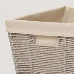 17" X 12" X 8" Large Woven Twisted Paper Rope Tapered Basket Gray - Brightroom™ 7 17" X 12" X 8" Large Woven Twisted Paper Rope Tapered Basket Gray - Brightroom™ -Brightroom GUEST 7afa6e04 fa18 4fd3 8c33 56161a3bb128