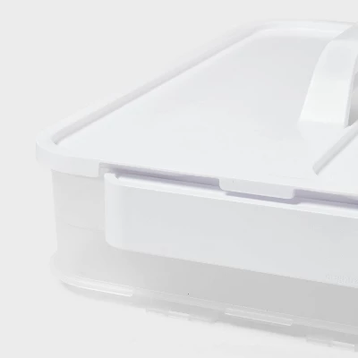 Click In Place Large Lid With Handle For Plastic Storage Bins For Home And Office Organization White - Brightroom™ 4 Click In Place Large Lid With Handle For Plastic Storage Bins For Home And Office Organization White - Brightroom™ - Image 2