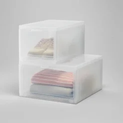 Small Stackable Bins Front Opening Clear Plastic - Brightroom™ 9 Small Stackable Bins Front Opening Clear Plastic - Brightroom™ -Brightroom GUEST 80bf0b58 1470 4490 a163 cc5a666090c5