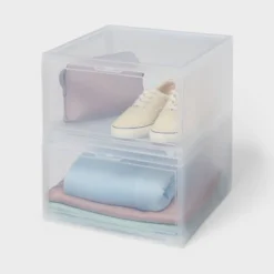 Stackable Large Bin Front Opening Clear - Brightroom™: Transparent Utility Storage, 19 Volume, Stackable 9 Stackable Large Bin Front Opening Clear - Brightroom™: Transparent Utility Storage, 19 Volume, Stackable -Brightroom GUEST 892f8de3 c577 414b 9fc4 4a3c7ea1d8b8