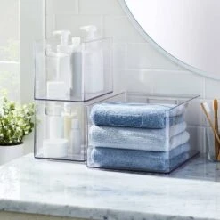 Bathroom Organizer Bin With Handles Clear - Brightroomâ„¢