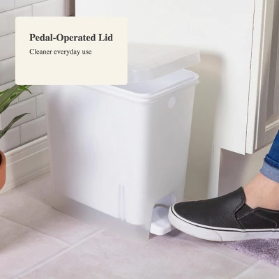 2.7gal Step Trash Can Clear - Brightroom™: Small Pedal-Operated Lid, Bathroom Garbage, Indoor Rectangle, Textured Plastic 5 2.7gal Step Trash Can Clear - Brightroom™: Small Pedal-Operated Lid, Bathroom Garbage, Indoor Rectangle, Textured Plastic - Image 3