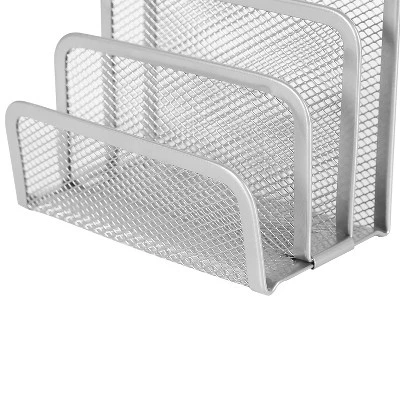 Mesh Letter Sorter - Brightroom™: Steel Desk Organizer, Silver Mail & Letter Holder, Office File Organizer, 5.5"x3"x5.06" 5 Mesh Letter Sorter - Brightroom™: Steel Desk Organizer, Silver Mail & Letter Holder, Office File Organizer, 5.5"x3"x5.06" - Image 3