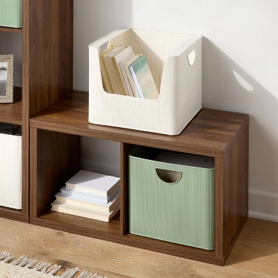 Metal Bin Large Open Front Ivory - Brightroom™ 3 Metal Bin Large Open Front Ivory - Brightroom™