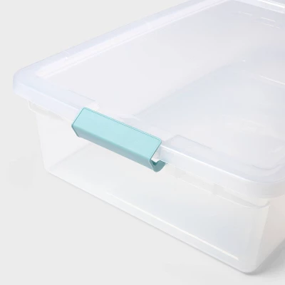 32qt Clear Storage Bin With Latches - Brightroom™ 4 32qt Clear Storage Bin With Latches - Brightroom™ - Image 2