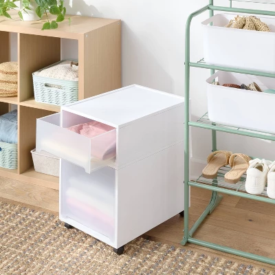 Modern Short Narrow Drawer White 1pc - Brightroom™ 3 Modern Short Narrow Drawer White 1pc - Brightroom™