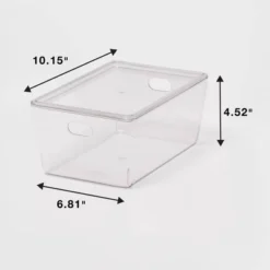 4L Stacking Clear Bin With Lid - Brightroom™: PET, Lidded, Stackable, Universal Storage, 10.15"x6.81"x4.52" 9 4L Stacking Clear Bin With Lid - Brightroom™: PET, Lidded, Stackable, Universal Storage, 10.15"x6.81"x4.52" -Brightroom GUEST 97abf7a3 80b7 45fd b0af 06eed6edf00a