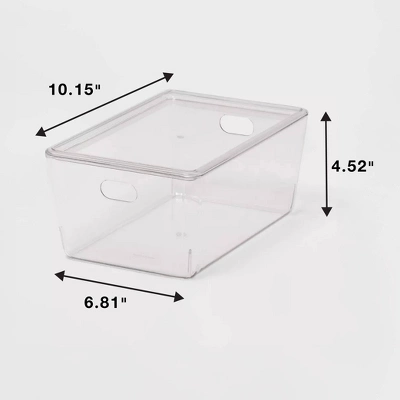 4L Stacking Clear Bin With Lid - Brightroom™: PET, Lidded, Stackable, Universal Storage, 10.15"x6.81"x4.52" 6 4L Stacking Clear Bin With Lid - Brightroom™: PET, Lidded, Stackable, Universal Storage, 10.15"x6.81"x4.52" - Image 4