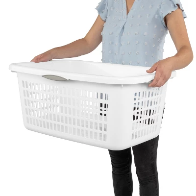 2bu Laundry Basket White - Brightroom™: Portable Plastic Clothes Organizer With Built-In Handles, 70.4L Capacity 7 2bu Laundry Basket White - Brightroom™: Portable Plastic Clothes Organizer With Built-In Handles, 70.4L Capacity - Image 5