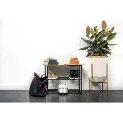 3 Tier Shoe Rack Black Metal With Natural Wood - Brightroom™ 17 3 Tier Shoe Rack Black Metal With Natural Wood - Brightroom™ -Brightroom GUEST 98afcc63 2d71 499c 8617 9ae2ecd81e5d