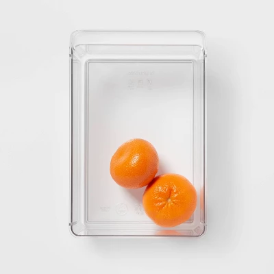 Small Wide Fridge And Pantry Organizer Bin - Brightroom™: Clear Kitchen Storage, Freezer-Safe, 10.5"x6.94" 4 Small Wide Fridge And Pantry Organizer Bin - Brightroom™: Clear Kitchen Storage, Freezer-Safe, 10.5"x6.94" - Image 2