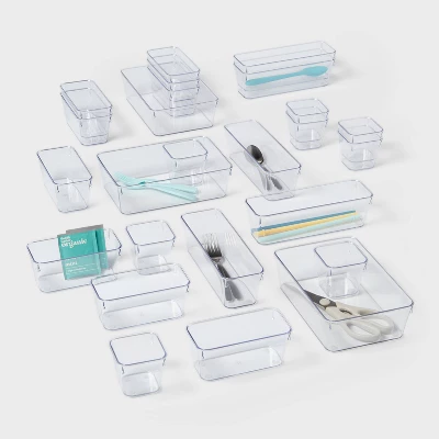 25pc Drawer Flatware Organizer - Brightroom™: Clear In-Drawer Storage, PETG Material, Contemporary Style, Hand Wash 5 25pc Drawer Flatware Organizer - Brightroom™: Clear In-Drawer Storage, PETG Material, Contemporary Style, Hand Wash - Image 3