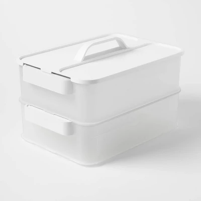 Click In Place 10qt Clear Plastic Storage Bin With White Latch For Home And Office Organization - Brightroom™ 5 Click In Place 10qt Clear Plastic Storage Bin With White Latch For Home And Office Organization - Brightroom™ - Image 3
