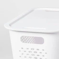 Narrow Large Decorative Plastic Bin White - Brightroom™: Modern Storage With Cut-Out Handles, 13" Cube Compatible 5 Narrow Large Decorative Plastic Bin White - Brightroom™: Modern Storage With Cut-Out Handles, 13" Cube Compatible -Brightroom GUEST 9f170be7 8a56 415e 87f8 46c54c40f2d1