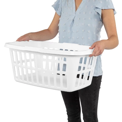 1.5bu Laundry Basket White - Brightroom™: Large Portable Clothes Hamper With Built-In Handles, 52.8L Capacity 6 1.5bu Laundry Basket White - Brightroom™: Large Portable Clothes Hamper With Built-In Handles, 52.8L Capacity - Image 4