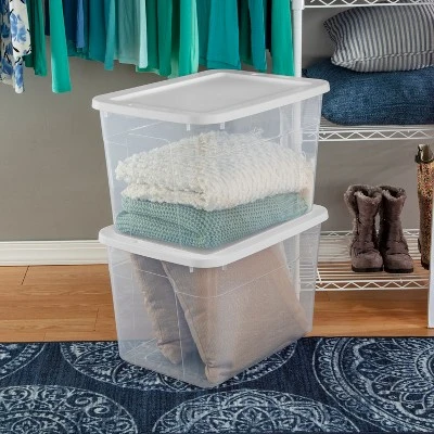 70qt Clear Storage Box With White Lid - Brightroom™ 4 70qt Clear Storage Box With White Lid - Brightroom™ - Image 2