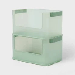 Click In Place 20.7qt Open Front Plastic Storage Bin For Home And Office Organization Green Tint - Brightroom™ 7 Click In Place 20.7qt Open Front Plastic Storage Bin For Home And Office Organization Green Tint - Brightroom™ -Brightroom GUEST a3910ed5 b65d 47c5 bf64 e83fa2089a80