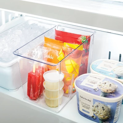 Deep Fridge & Freezer Bin Clear - Brightroom™: PETG, Freezer Organizer, Hand Wash, 8.25" H X 13" D X 7.4" W 3 Deep Fridge & Freezer Bin Clear - Brightroom™: PETG, Freezer Organizer, Hand Wash, 8.25" H X 13" D X 7.4" W