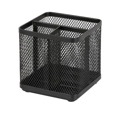 Mesh Pencil Holder Black - Brightroom™: Steel Desk Organizer, Office Supplies, Pen Holder, 3.98" Height, Width, Depth 3 Mesh Pencil Holder Black - Brightroom™: Steel Desk Organizer, Office Supplies, Pen Holder, 3.98" Height, Width, Depth