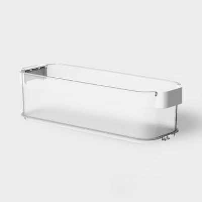 Click In Place 4.5qt Clear Slim Plastic Storage Bin With White Latch For Home And Office Organization - Brightroom™ 3 Click In Place 4.5qt Clear Slim Plastic Storage Bin With White Latch For Home And Office Organization - Brightroom™