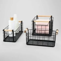 Rectangular Wire Natural Wood Handles Basket - Brightroom™ 7 Rectangular Wire Natural Wood Handles Basket - Brightroom™ -Brightroom GUEST ab19b57b a6b9 48e1 bff9 9f5ba2d2135a