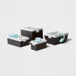 16" X 9" X 6" Lined Woven Media Bin Black - Brightroom™ 7 16" X 9" X 6" Lined Woven Media Bin Black - Brightroom™ -Brightroom GUEST ac4ff65f f7b2 48fa aa42 7459f63d7c52