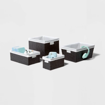 16" X 9" X 6" Lined Woven Media Bin Black - Brightroom™ 5 16" X 9" X 6" Lined Woven Media Bin Black - Brightroom™ - Image 3