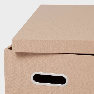 Canvas File Box Light Brown - Brightroom™: Desk Organizer, Office Storage, Polyester Canvas, 4 Canvas File Box Light Brown - Brightroom™: Desk Organizer, Office Storage, Polyester Canvas, - Image 2