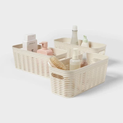 3pk Wave Half Medium Decorative Baskets Cream - Brightroom™ 5 3pk Wave Half Medium Decorative Baskets Cream - Brightroom™ - Image 3