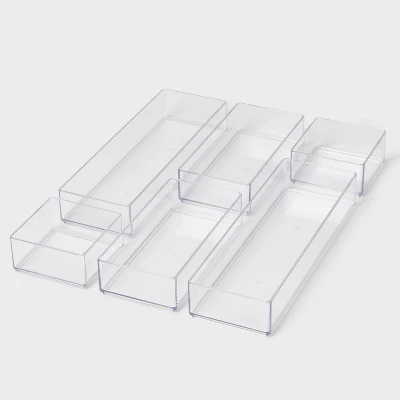 Acrylic Desk Drawer Organizer Clear - Brightroom™: Office & Stationery Holder, 20% Recycled Plastic, 12"x8"x4" 3 Acrylic Desk Drawer Organizer Clear - Brightroom™: Office & Stationery Holder, 20% Recycled Plastic, 12"x8"x4" - Image 2