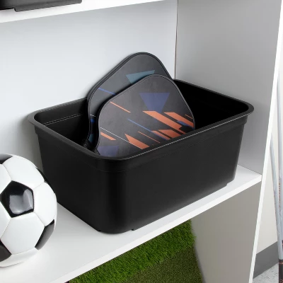 Folio Heavy Duty Storage Bin - Brightroom™: Black Plastic, Stackable, Portable, Universal Storage, 18.6 Volume Capacity 4 Folio Heavy Duty Storage Bin - Brightroom™: Black Plastic, Stackable, Portable, Universal Storage, 18.6 Volume Capacity - Image 2