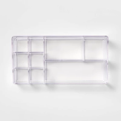 Bathroom Plastic 9 Slot Mixed Cosmetic Organizer Clear - Brightroom™: Makeup & Vanity Organizer Tray For Bathroom Countertop 4 Bathroom Plastic 9 Slot Mixed Cosmetic Organizer Clear - Brightroom™: Makeup & Vanity Organizer Tray For Bathroom Countertop - Image 2
