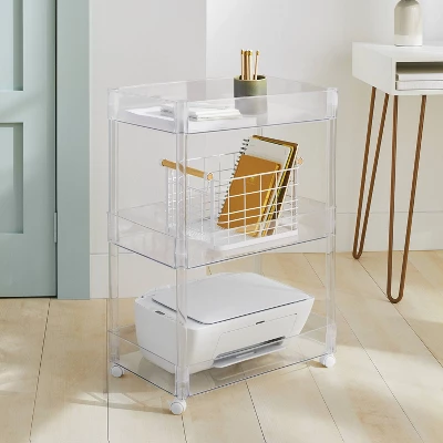 3 Tier Clear Storage Cart - Brightroom™ 3 3 Tier Clear Storage Cart - Brightroom™