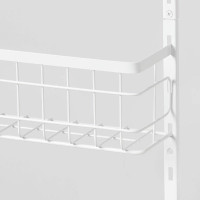 4 Tier Over-The-Door Storage Rack - Brightroom™: Adjustable Shelves, White Steel, Over Door Organizer, 4 Baskets 4 4 Tier Over-The-Door Storage Rack - Brightroom™: Adjustable Shelves, White Steel, Over Door Organizer, 4 Baskets - Image 2